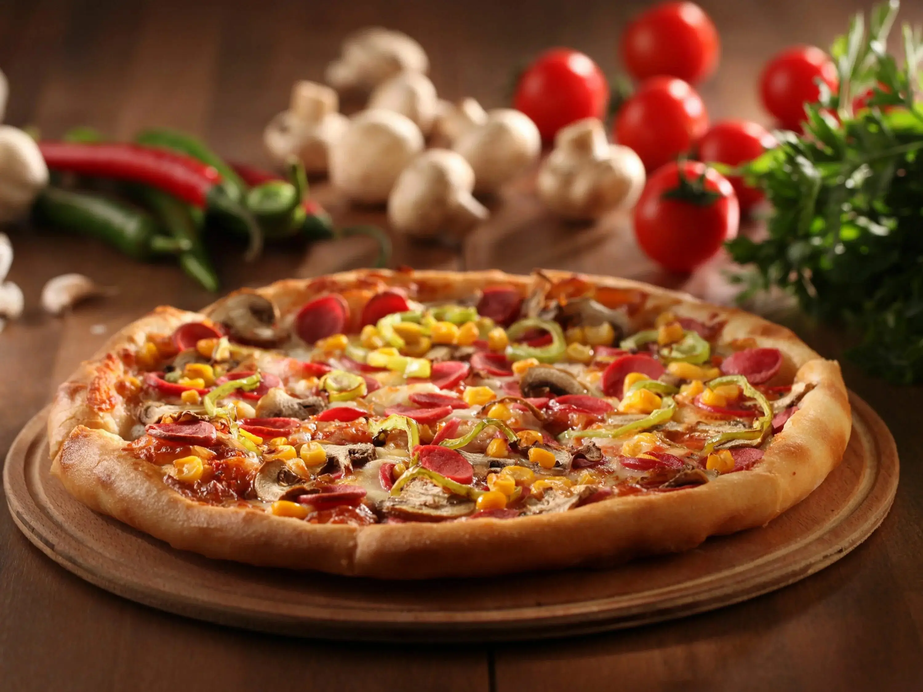 A beautiful, seasonal special pizza.